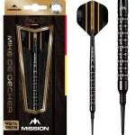 Šípky soft Mission Mike De Decker Black and Gold PVD 20g, 95% wolfram