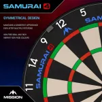 Sisalový terč Mission Samurai 4 – turnajová kvalita, čierne žiletkové drôtovanie