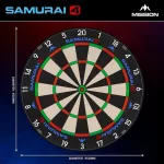 Sisalový terč Mission Samurai 4 – turnajová kvalita, čierne žiletkové drôtovanie