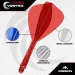Mission Force 90 Vortex biele integrované Kite letky a krátke násadky na šípky