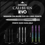 Náhradné hroty na šípky Mission Caliburn EVO GV1 26mm čierne 3ks