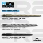 Náhradné hroty na šípky Mission R2.5 Rapid Points RVX strieborné 40mm 3ks