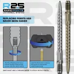 Náhradné hroty na šípky Mission R2.5 Rapid Points RVX strieborné 40mm 3ks