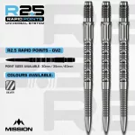 Náhradné hroty na šípky Mission R2.5 Rapid Points GV2 strieborné 30mm 3ks