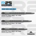 Náhradné hroty na šípky Mission R2.5 Rapid Points GV2 strieborné 30mm 3ks