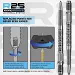 Náhradné hroty na šípky Mission R2.5 Rapid Points GV2 strieborné 30mm 3ks