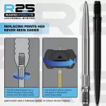 Náhradné hroty na šípky Mission R2.5 Rapid Points SM1 strieborné 40mm 3ks