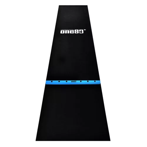 ONE80 Gumený koberec pred terč s drevenou hranicou hodu 62 cm, čierno-modrý