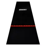 Gumený koberec s červenou hranicou hodu ONE80 300×90cm, čierny