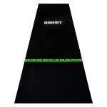 Gumený koberec so zelenou hranicou hodu ONE80 300×90cm, čierny