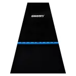 Gumený koberec s modrou hranicou hodu ONE80 300×90cm, čierny