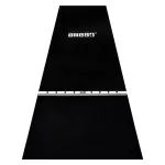 Gumený koberec s bielou hranicou hodu ONE80 300×90cm, čierny