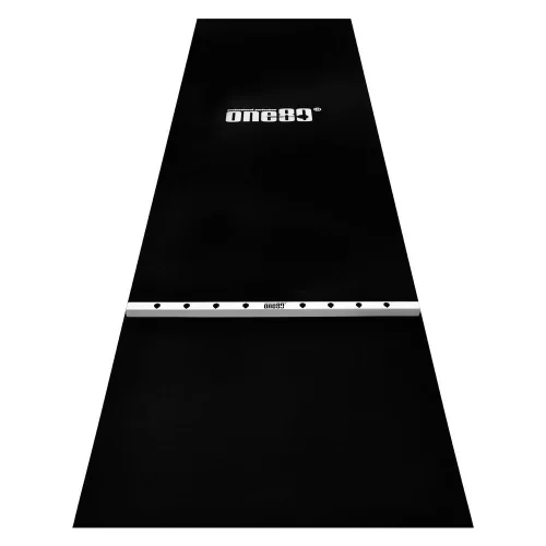 Gumený koberec s bielou hranicou hodu ONE80 300×90cm, čierny