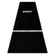 Gumený koberec s bielou hranicou hodu ONE80 300×90cm, čierny