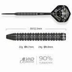 Šípky steel One80 Crocforce CF1 24g 90% wolfram
