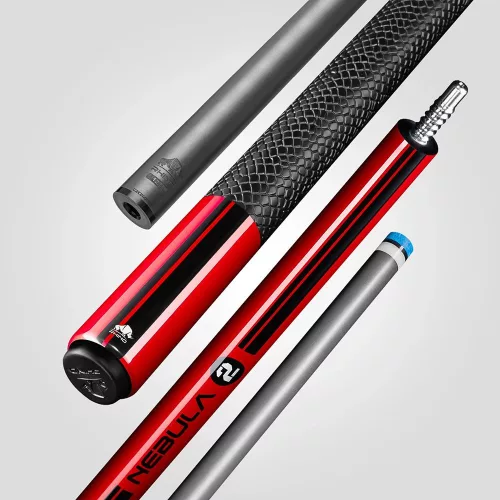 Pool biliardové tágo Rhino Nebula 2 Crimson Red karbonová špica 12,4mm Sport Wrap