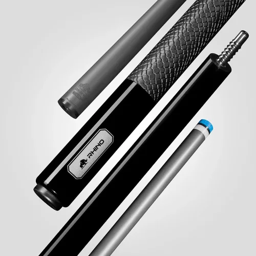 Pool biliardové tágo Rhino Luminax Jet Black karbonová špica 12,5mm Sport Wrap