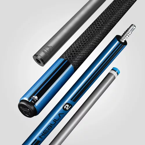 Pool biliardové tágo Rhino Nebula 2 Sky Blue karbonová špica 12,4mm Sport Wrap