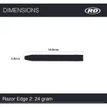 Šípky steel Red Dragon Razor Edge Black 24g, 85% wolfram