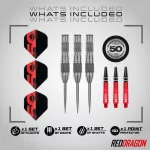 Šípky steel Red Dragon Darts 50 Years - Grizzly 4 25g 90% wolfram