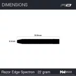 Šípky steel Red Dragon Razor Edge Spectron 22g, 85% wolfram