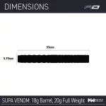 Šípky soft Red Dragon Peter Wright Snakebite Supa-Venom 20g, 90% wolfram