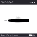 Šípky steel Red Dragon Seren 4 Pure 25g, 90% wolfram