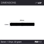 Šípky steel Red Dragon Seren 1 Onyx 22g, 90% wolfram
