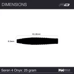 Šípky steel Red Dragon Seren 4 Onyx 25g, 90% wolfram