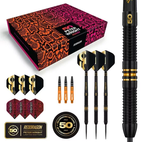 Šípky steel Red Dragon 50 Years Player Edition Peter Wright 21g 90% wolfram