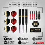 Šípky steel Red Dragon 50 Years Player Edition Jonny Clayton 22g 90% wolfram