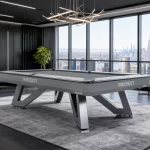 Profesionálny pool biliardový stôl Rasson Wolf 9ft sivý