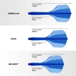 Harrows Solo modré integrované No6 letky a krátke násadky
