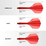 Harrows Solo červené integrované No6 letky a stredné násadky