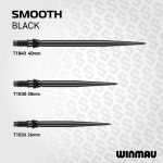 Hroty Winmau Switch Point Smooth čierne 40mm 3ks
