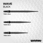 Hroty Winmau Switch Point Wave čierne 30mm 3ks