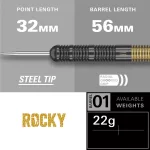 Šípky steel Target Josh Rock 22g, brass