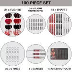 Šípky steel Target Stephen Bunting 22g brass + príslušenstvo 100ks sada