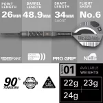 Sada steel šípok Target Dimitri Van Den Bergh x Echo 22g SP, 90% wolfram