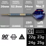 Šípky steel Target SP Josh Rock G1 24g, 90% wolfram