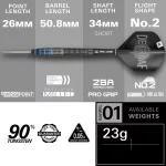 Šípky steel Target Jeffrey De Graaf 23g SP, 90% wolfram