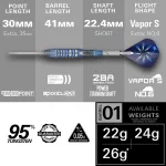Šípky steel Target Phil Taylor Power Gx2 22g SP 95% wolfram