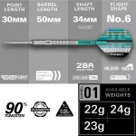 Šípky steel Target Hydro 01 24g SP 90% wolfram