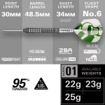 Šípky steel Target Charlie Manby G1 22g SP 95% wolfram