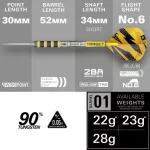 Šípky steel Target Buzz 01, 22g SP 90% wolfram