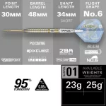 Šípky steel Target Adrian Lewis Showdown 23g SP 95% wolfram