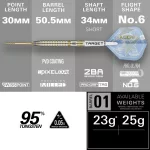Šípky steel Target Adrian Lewis Showdown 23g SP 95% wolfram