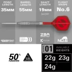 Šípky steel Target Group O 02, 23g SP 50% wolfram