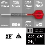 Šípky steel Target Group O 03, 22g SP 50% wolfram