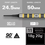 Šípky soft Target Buzz 11, 18g 90% wolfram